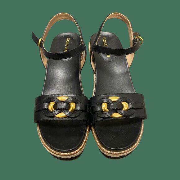 Name: Cole Haan Black Leather Wedge Pumps – Size 8.5 (Classic 3" Heel Comfort) - Picture 5 of 12